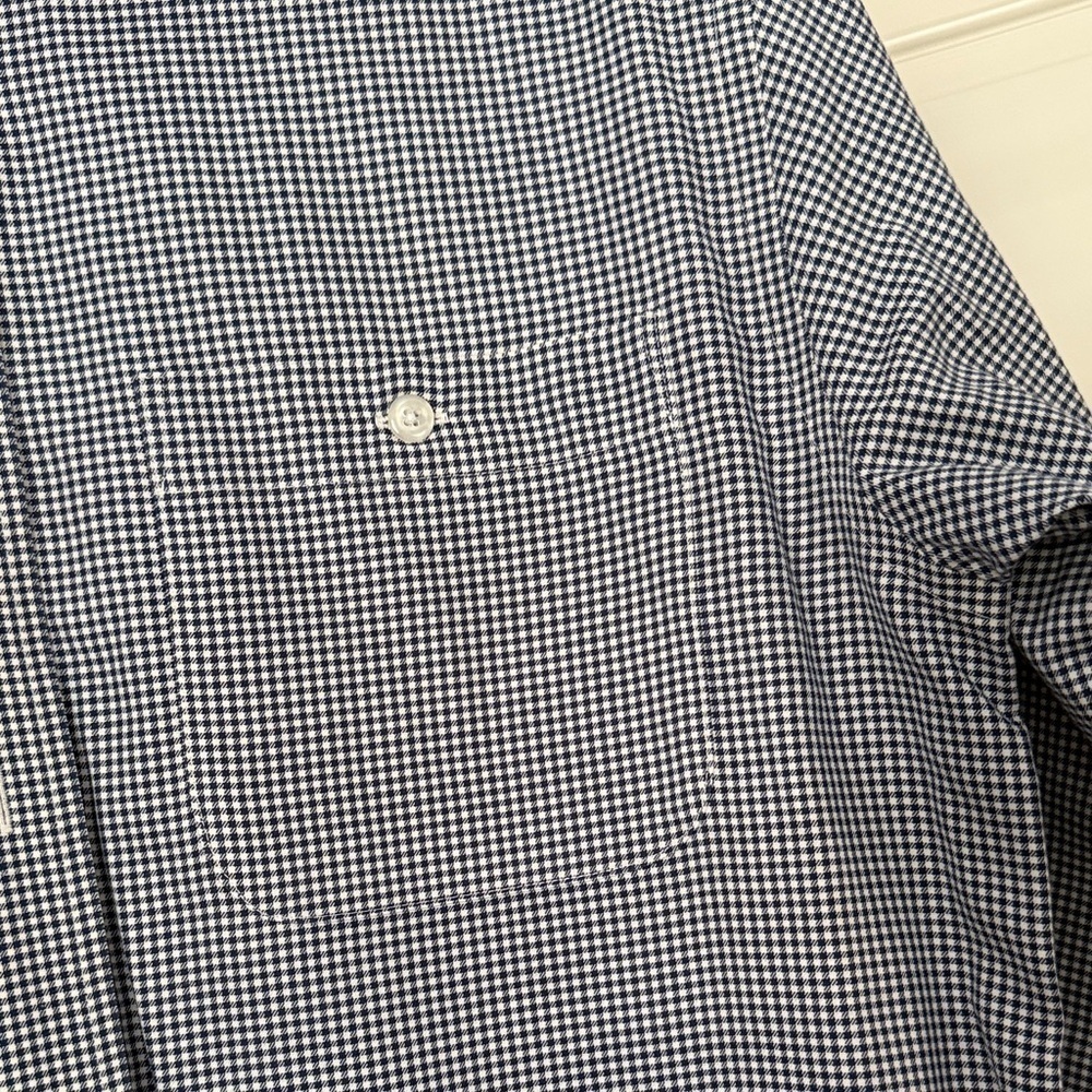 Orvis Navy Checkered Button-Down Shirt M - Picture 3 of 4
